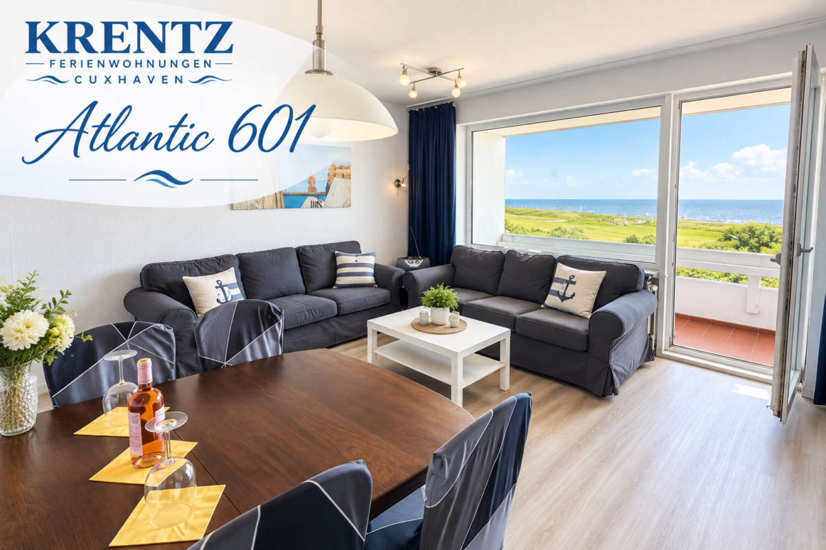 Hundefreundliche Ferienwohnungen in Cuxhaven - Atlantic 601 mit Meerblick